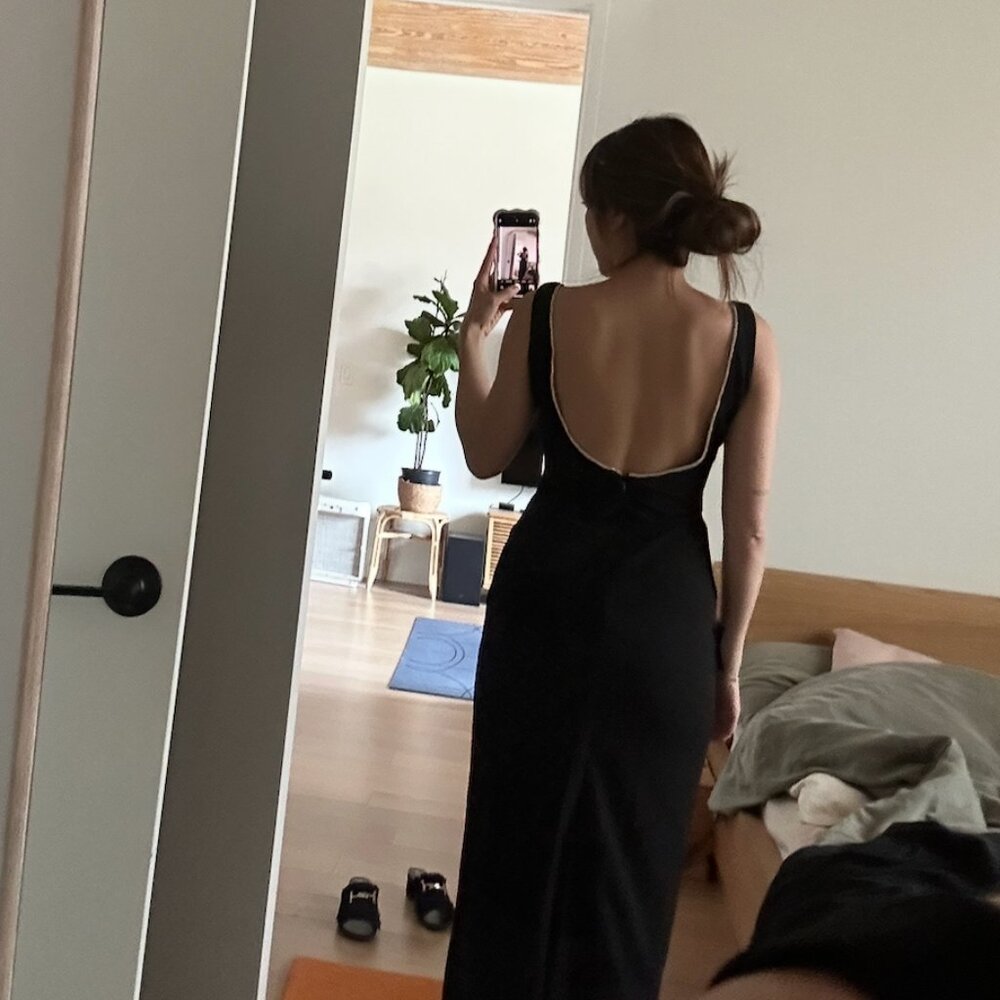 Never Worn black sparkle low back dress